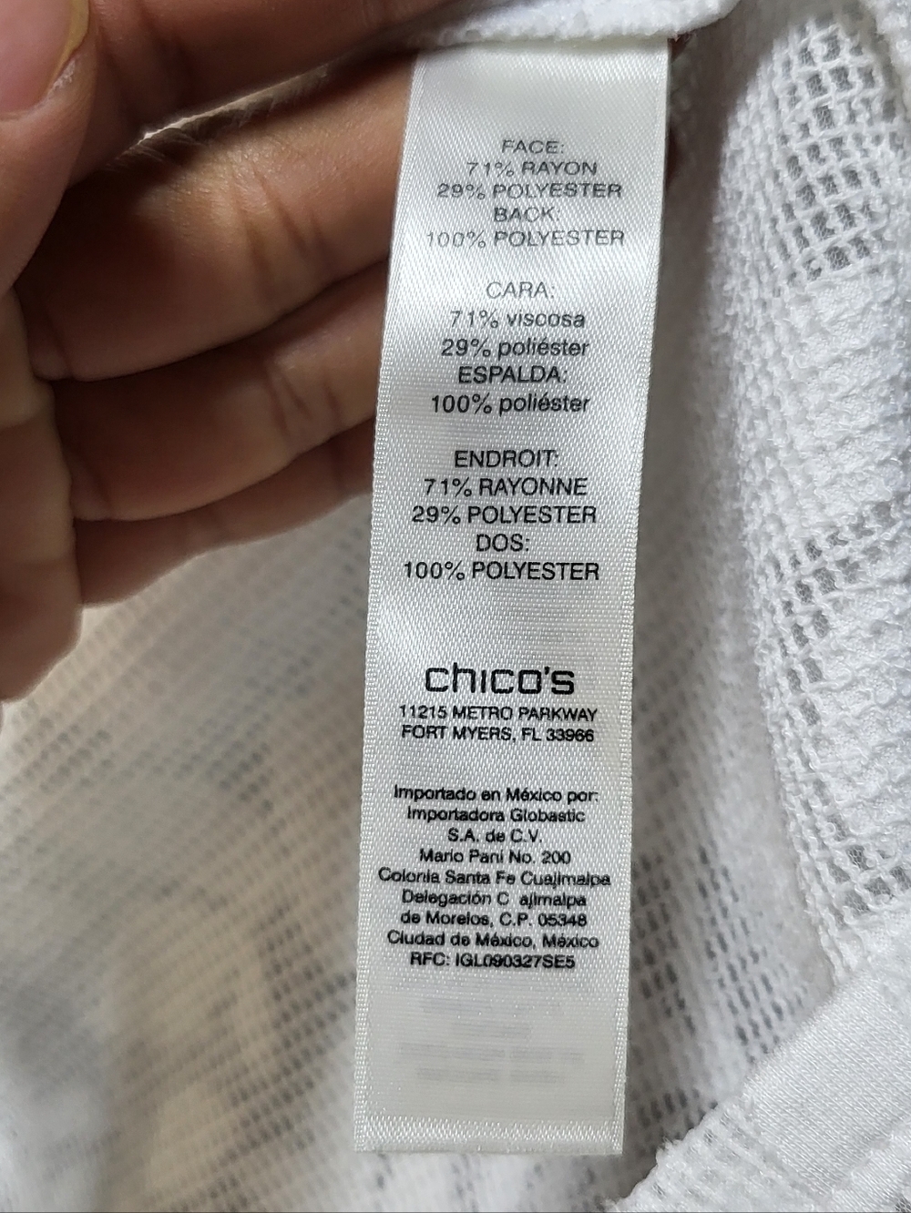 Chico's Easywear White Openwork Knit Jacket - Picture 6 of 6